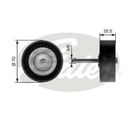 Rullo cinghia trapezoidale Plastica T36204 GATES per FORD VOLVO