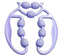 Rullo circolare a nove ruote con morsetto per gambe, portatile, multifunzione, per alleviare il dolore e rilassamento muscolare (viola)