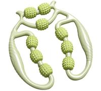 Rullo circolare a nove ruote, strumento di massaggio manuale per alleviare il dolore e rilassamento muscolare, massaggiatore a rullo per gambe, braccia, polpacci e recupero sportivo (verde)