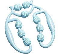 Rullo circolare a nove ruote, strumento di massaggio manuale per alleviare il dolore e rilassamento muscolare, massaggiatore a rullo per gambe, braccia, polpacci e recupero sportivo (blu)