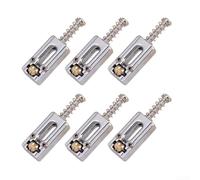 Rullo cromato per ponte selle 6 pezzi per chitarra TL per sustain (argento) | Costruzione in lega di zinco, resistente, splendido look argento, dimensioni precise 22,2 mm