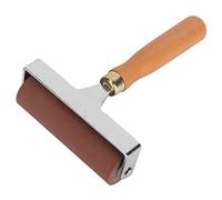Rullo da braccio in gomma, rullo di stampa a rulli per inchiostro rulli in gomma con manico in legno per carta da parati (10 cm)