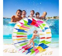 Rullo D'Acqua Gonfiabile, 120 cm Rullo Gonfiabile, Estiva Ruota ad Acqua per Piscina, Ruota Idraulica Gigante Giocattolo Galleggiante per Bambini Utilizzato in Piscina, Parco, Spiaggia e Prato
