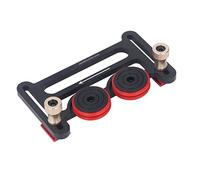 Rullo di alimentazione da tavolo con doppio cuscinetto a ruota, alta precisione, altezza regolabile, lega di alluminio, nero rosso, per utensili per la lavorazione del legno