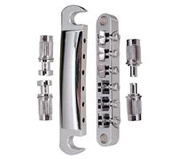 Rullo di bloccaggio ponte per chitarra Tune-O-Matic Bridge e cordiera Chrome Set Sostituzione delle parti ponte (Color : Silver)