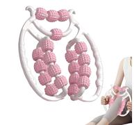 Rullo di gamba,Rullo di massaggio a 20 ruote per gambe,Rulli di massaggio per muscoli manuali,Strumento di massaggio della cellulite per coscia (rosa)