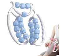 Rullo di gamba,Rullo di massaggio a 20 ruote per gambe,Rulli di massaggio per muscoli manuali,Strumento di massaggio della cellulite per coscia (blu)