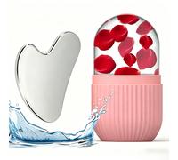 Rullo di ghiaccio in silicone riutilizzabile, strumento per la cura della pelle del viso e degli occhi per restringere i pori, ridurre l'acne, lenire e illuminare la pelle con design a prova di perdit