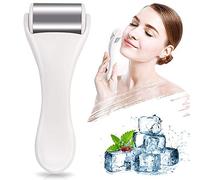 Rullo di ghiaccio per viso e occhi, gonfiore, emicrania, sollievo dal dolore e lesioni minori, prodotti per la cura della pelle, massaggiatore facciale in acciaio inox (bianco)