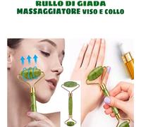 Rullo Di Giada, BAIMEI Massaggiatore Viso e Collo, Gua Sha Lenisce,Gua Sha tool