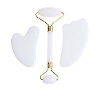 Rullo di giada di cristallo bianco naturale Massaggio Gua Sha Massaggiatore viso Gouache Stone Facial, tipo 013 decorazione della stanza