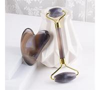 Rullo di giada Gua Sha Set di massaggi Agata naturale Gouache Stone Board Massaggiatore for il viso antietà Massaggiatore for la cura della pelle Strumento di sollevamento 1 set