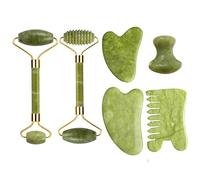 Rullo di giada Gua Sha Set for massaggi Guasha Board Pettine Raschietto a guazzo Body Spa Strumenti di sollevamento antietà for il viso (Color : Type 10)