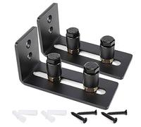 Rullo di guida per pavimento regolabile per porta di granaio scorrevole, nero, super liscio e silenzioso, facile da installare (2 rulli) per porte di tutte le dimensioni, confezione da 2