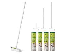 Rullo di lanugine grande da 24,9 cm, aggiornato per peli di animali domestici, con 4 manici estensibili e copertura antipolvere, 4 ricariche, 240 fogli, manico lungo, resistente, extra appiccicoso,