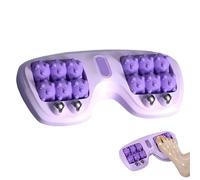 Rullo di Massaggio a Doppio Piede Portatile, Due Tecniche di Massaggio Massaggiatore Rullo, Strumento di Massaggio Muscolare Dei Tessuti Profondi, Sollievo da Stress per L'uso Dell'ufficio Purple