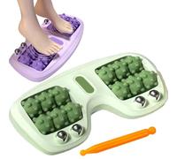 Rullo di massaggio a doppio piede portatile, terapia di digitopressione a doppio piede per sollievo dal dolore plantare, massaggiatore per il rullo dei piedi per recupero muscolare (Green)