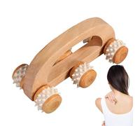 Rullo di massaggio delle mani in legno, rullo di massaggio in legno, Rullo di massaggio manuale in legno portatile, Principi meccanici Strumento di massaggio della struttura a rulli per la schiena,