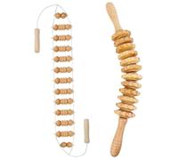 Rullo di massaggio in legno, strumenti di massaggio per terapia in legno, massaggiatore di rulli in legno anti -cellulite, rullo di massaggio a fascia in legno manuale, 12 rulli e 360 ° girano il r
