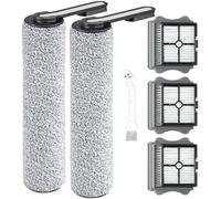 Rullo di Ricambio e Filtro Adatto per Aspirapolvere Tineco Floor One 2.0 LED/LCD/slim Combo Umido e Secco 2 Rulli + 2 Filtri HEPA + 1 Spazzola per la Pulizia