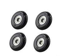 Rullo di ricambio per macchina da ginnastica, in nylon nero, con cuscinetti in acciaio, per vogatori interni, attrezzature per il fitness, 43 mm (4 pezzi)