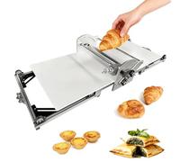 Rullo elettrico per impasto, 60 W, design pieghevole con spessore regolabile da 2 a 30 mm, per pizza, biscotti, impasti per pane, in acciaio inox facile da pulire e con bordo antiaderente