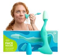 Rullo facciale RAD - Rullo di giada 2 in 1 e strumento Gua Sha con manico in silicone per la cura della pelle, terapia di massaggio con rotolamen