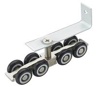 Rullo for Porta dell'Armadio, Staffa in Acciaio e Cuscinetti a Sfera, 2 Pezzi/Set, Rullo for Porta dell'Armadio Scorrevole sospeso a 8 Ruote in Lega di Zinco