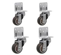 Rullo girevole universale in gomma morbida da 1-2 pollici con rotelle for mobili da 4 pezzi for accessorio carrello con piattaforma(4Pcs no brake,1.25 inch)