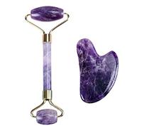 Rullo Gua Sha Ametista Viso Roller Strumenti per la Cura della Pelle di Bellezza per Massaggiatore Rullo Occhi per Occhi Cura di sé Rullo