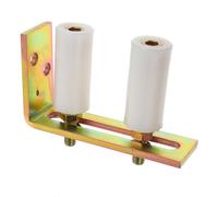 Rullo Guida per Cancello Scorrevole con Staffa, Nylon Regolabile | Doppio Rullo in Nylon Industriale, Supporto Laterale e Sicurezza, per Cancelli e Guide Garage