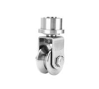 Rullo in acciaio inossidabile, Ruote universali con scanalatura V/U/H in acciaio inossidabile 304, rulli for cancelli scorrevoli, for binari di terra, ruote sollevamento industriali(48 H type)