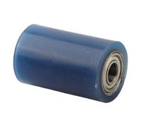 Rullo in gomma per macchina automatica per bordatura colla pot - Ruota trasportatore resistente all'usura - Parte di macchine per la lavorazione del legno - Blu Argento 53 x 34 mm con foro centrale da
