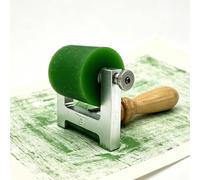 Rullo In Gomma Professionale, Rullo Per Incisione E Stampa A Blocchi, Strumento 2-in-1 Per Giunzioni Con Impugnatura Ergonomica In Legno, Telaio In Alluminio, Applicatore Resistente Ai Solventi