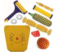 Rullo in legno per digitopressione per piede, tappetino antistress magnetico ...