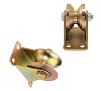 Rullo industriale con scanalatura a V/U e staffa, ruota rigida rigida per vialetti scorrevoli e porte di fabbrica, 440 libbre per ruota 2 pcs 4"(100mm-U)