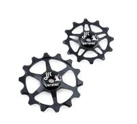 JRC Components Coppia di pulegge per deragliatore in ceramica, cuscinetti ibridi in ceramica 14 e 12T, ruote per deragliatore posteriore per bici MTB