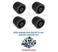 RULLO LATERALE PER CARRELLO TRASPORTO BARCA DIAM. 100mm x L.75mm - FORO 15mm