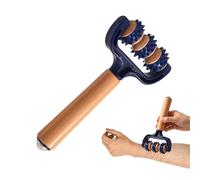 Rullo massaggiante a mano in legno, 3 rulli per massaggio alle spalle | rullo massaggiante profondo per donne, corridori, atleti, amanti del fitness, sollevamento pesi, casa, ufficio, appartamento
