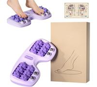 Rullo massaggiante doppio per piedi, strumento per la pressione dei punti muscolari profondi, agopressione per il recupero muscolare, sollievo dallo stress per la casa e l'ufficio (Viola)