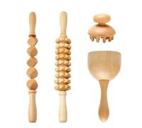 Rullo massaggiante in legno anticellulite per terapia del legno con rullo per massaggio Gua Sha Cup Maderoterapia kit drenaggio linfatico (stile e)