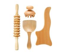 Rullo massaggiante in legno anticellulite per terapia del legno Gua Sha Cup Maderoterapia kit drenaggio linfatico (stile m)