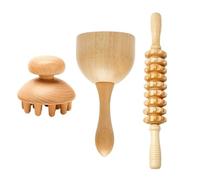 Rullo massaggiante in legno anticellulite per terapia del legno Gua Sha Cup Maderoterapia kit drenaggio linfatico (stile f)