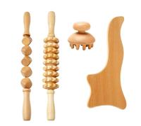 Rullo massaggiante in legno anticellulite per terapia del legno Gua Sha Cup Maderoterapia kit drenaggio linfatico (stile nn)