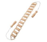 Rullo Massaggiante in Legno Manuale Grande Impugnatura | Colore Beige, Strumento per Uso Domestico, Design a Rulli Manuali, per Relax Personale e Sollievo