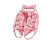 Rullo massaggiante manuale a 23 rulli con motivo a rombi 3D, strumento ergonomico for massaggio avvolgente a 360° for il rilassamento muscolare.(Pink)