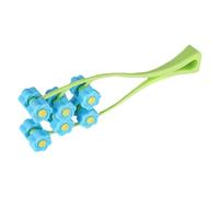 Rullo massaggiante per il viso, semi rosa, palmare a di Y con comoda impugnatura, rullo floreale 3D, doppie clip, attrezzatura per rilassamento manuale per donne e ragazze