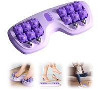 Rullo massaggiante portatile a doppio piede per alleviare la fascite plantare, massaggio muscolare dei tessuti profondi, alleviare lo stress per uso domestico e in ufficio purple