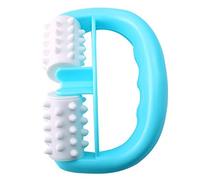 Rullo massaggiante portatile, anticellulite a 2 ruote, massaggiatore muscolare manuale, adatto per alleviare il dolore di piedi, mani, corpo, collo, testa, gambe (blu stile)