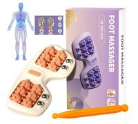 Rullo massaggiante portatile doppio per piedi, rullo massaggiante per piedi per alleviare la fascite plantare, stress muscolare profondo, per uso domestico e in ufficio (Arancione)